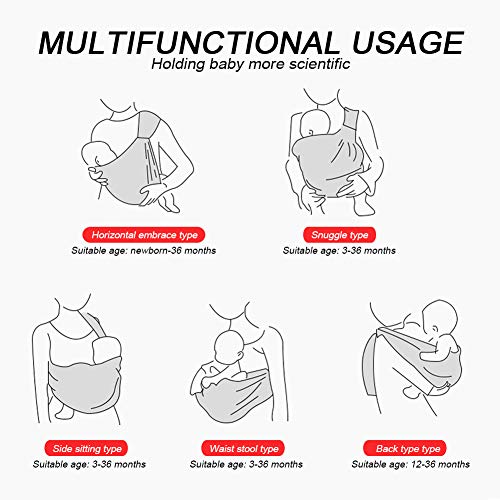 Baby Ring Sling Carrier Portadores de lactancia multifunción ajustables para lactantes para niños pequeños(#2)