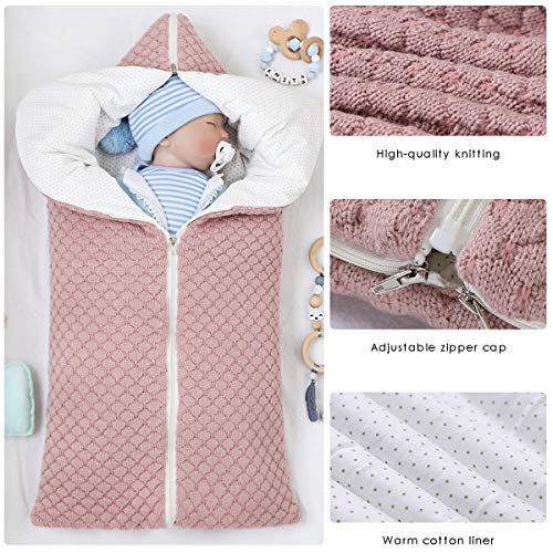 Baby Wrap Swaddle Manta de Punto Saco de Dormir Saco de Dormir Cochecito de Abrigo Suave Y Cálido para 0-12 Meses Bebés Unisex