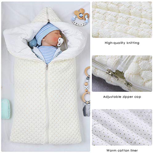 Baby Wrap Swaddle Manta de Punto Saco de Dormir Saco de Dormir Cochecito de Abrigo Suave Y Cálido para 0-12 Meses Bebés Unisex