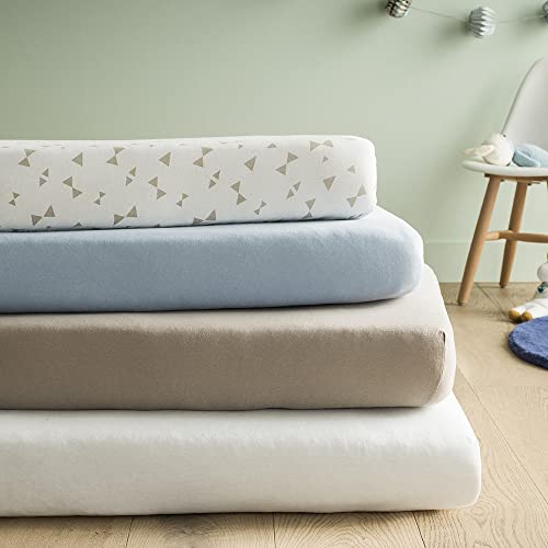 Babycalin - Set de 2 sábanas bajeras, Blanco 60x120 cm