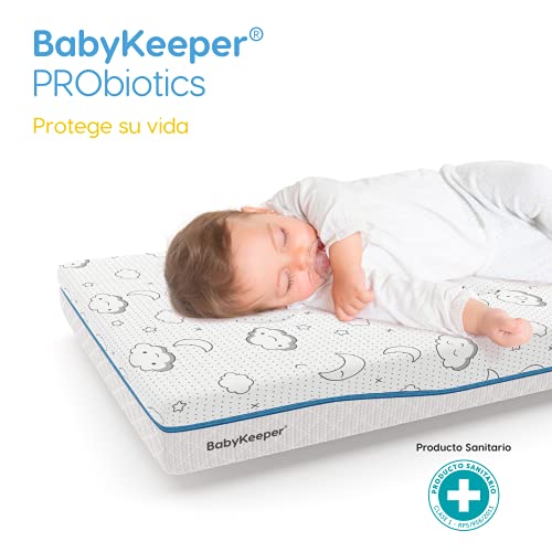 BabyKeeper | Colchón de Cuna PROBiotic | Previene la Muerte súbita | Tecnología Auto Higienizante | Avisa de la Fiebre | Previene la plagiocefalia (50x80)