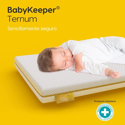 BabyKeeper | Colchón de Cuna Ternum | Núcleo ECA Antiahogo | Funda 3D Transpirable | Previene la plagiocefalia (50x80)