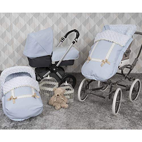 Babyline Saco Silla Con Cubre Arnés Leather Celeste - Sacos de abrigos, unisex