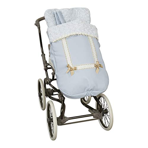 Babyline Saco Silla Con Cubre Arnés Leather Celeste - Sacos de abrigos, unisex