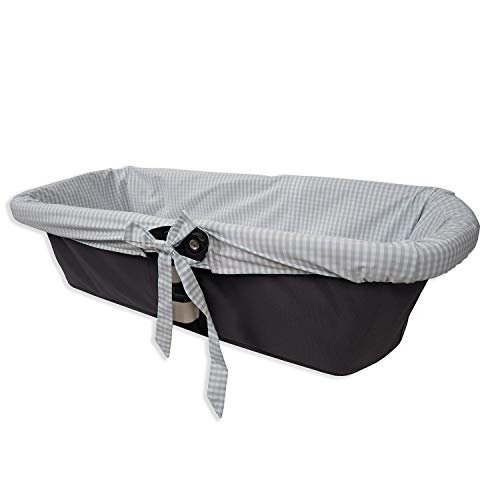 Babyline Summer Celeste - Cubre Capazo, 90 x 40, Cuadros Celestes Gris