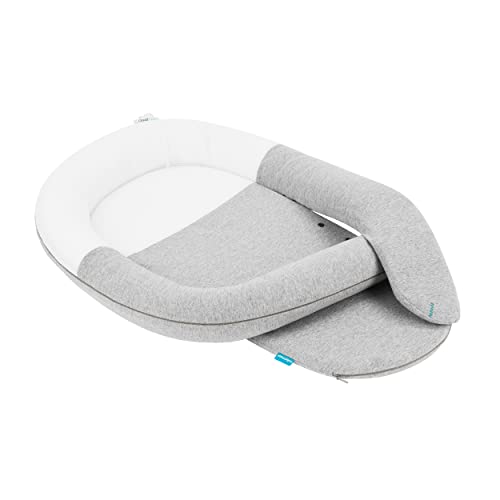 Babymoov Cloudnest Cocoon Reductor Para Bebés, Con Calentador Integrado Para Aliviar Los Cólicos - Algodón Orgánico Oeko-tex, Fabricado En Europa, Gris