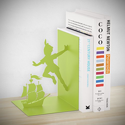 Balvi sujeta Libros Flying Boy Color Verde En Forma de Peter Pan Metal 17 cm