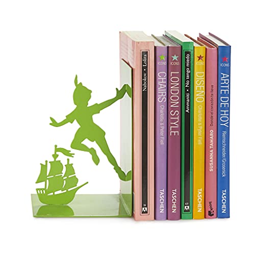 Balvi sujeta Libros Flying Boy Color Verde En Forma de Peter Pan Metal 17 cm