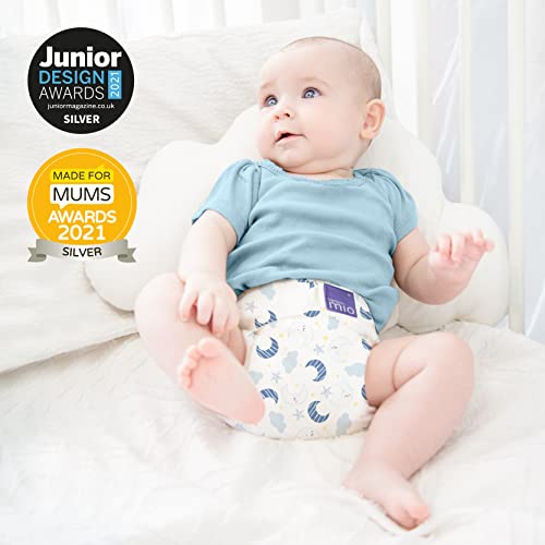 Bambino Mio, mioduo cobertor de pañal reutilizable, blanco, talla 2 (9 kg+)