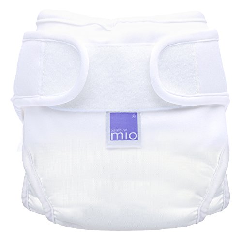 Bambino Mio, mioduo cobertor de pañal reutilizable, blanco, talla 2 (9 kg+)