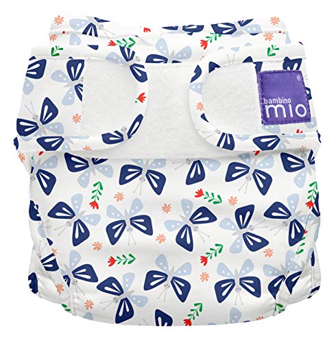 Bambino Mio, mioduo cobertor de pañal reutilizable, mariposa floreciente, talla 2 (9 kg+)