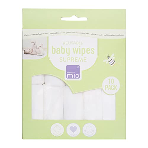 Bambino Mio, toallita reutilizables supreme para bebé, paquete de 10uds