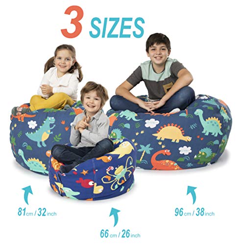 BANBALOO- Bolsa Puff XL para guardar juguetes de peluche-Saco almacenamiento para cojines y mantas convertible en sillón para niños- Organizador infantil.