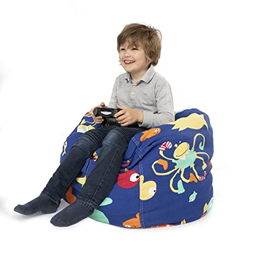 BANBALOO- Bolsa Puff XL para guardar juguetes de peluche-Saco almacenamiento para cojines y mantas convertible en sillón para niños- Organizador infantil.