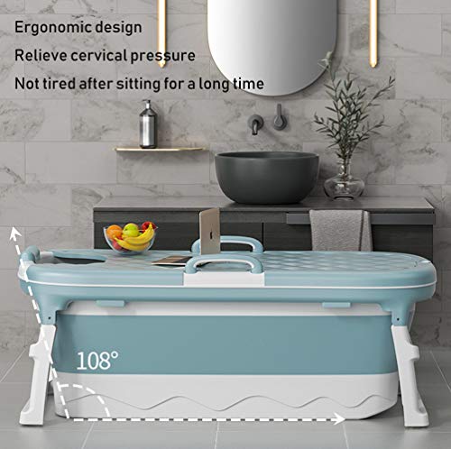 Bañera para Adultos,Bañera de plástico espesada,Bañera Plegable Portátil Hogar,Bañera para Natación para Bebés Hogar,para Uso Al vapor,Casa Sauna (Rosado) (115 * 62 * 52 cm)