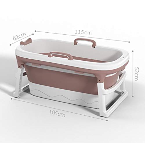 Bañera para Adultos,Bañera de plástico espesada,Bañera Plegable Portátil Hogar,Bañera para Natación para Bebés Hogar,para Uso Al vapor,Casa Sauna (Rosado) (115 * 62 * 52 cm)