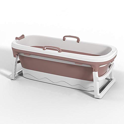 Bañera para Adultos,Bañera de plástico espesada,Bañera Plegable Portátil Hogar,Bañera para Natación para Bebés Hogar,para Uso Al vapor,Casa Sauna (Rosado) (115 * 62 * 52 cm)