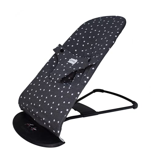 BAOBABS BCN - Funda para Hamaca Baby Björn Impermeable | Fabricado en España | Transpirable y Muy Cómoda | Funda de Tela para Babybjorn Bliss | Máxima Calidad | Estampado Carbon White Stars