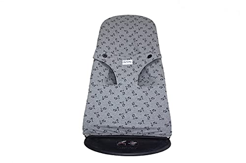 BAOBABS BCN - Funda para Hamaca Baby Björn Impermeable | Fabricado en España | Transpirable y Muy Cómoda | Funda de Tela para Babybjorn Bliss | Máxima Calidad | Estampado Grey Black Vespa