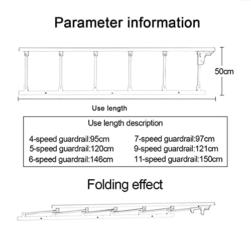 Barandilla de protección de Cama para Adultos Mayores, Plegable, manija de Asistencia para Adultos, barandilla de Cama para discapacitados, Barra de Parachoques de Agarre de Metal para hospit