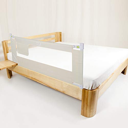 Barrera de Cama 150 cm para Niños, Barandilla de Cama Ajustable para niños Colchón Doble,Barrera de Seguridad Anti-caída para Bebés Portátil y Estable