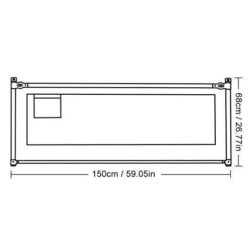 Barrera de Cama 150 cm para Niños, Barandilla de Cama Ajustable para niños Colchón Doble,Barrera de Seguridad Anti-caída para Bebés Portátil y Estable