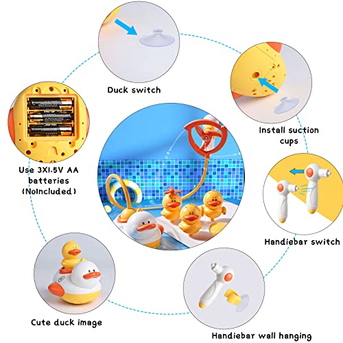 BBLIKE Juegos bañera Automatic Water Spray Duck Baby Bathing Juguetes, los Juguetes de baño Divertidos ayudarán a Baby Love Bathing, el pequeño Juguete de baño 2 años de Pato es Adecuado para bebés