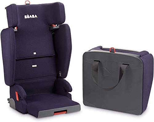 BÉABA Silla de coche PURSEAT‘FIX, Grupo 2 y 3, ISOFIX, Para Bebé y Niño (3/12 años), Compacta y Ligera (4 kg), Máxima Seguridad -Formato equipaje de mano, Norma ECE R44/04, Azul Marino