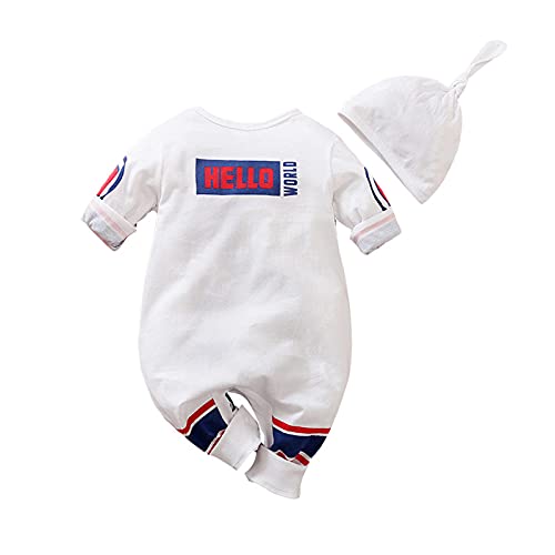 Bebé Bebé Niño Niñas Ropa De Dibujos Animados Astronauta Astronauta Impresión Mameluco Niños Con Capucha Mono Monos Mono Mono Mono Conjunto De Juego, blanco, 9 mes