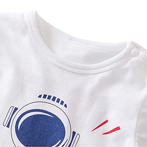 Bebé Bebé Niño Niñas Ropa De Dibujos Animados Astronauta Astronauta Impresión Mameluco Niños Con Capucha Mono Monos Mono Mono Mono Conjunto De Juego, blanco, 9 mes