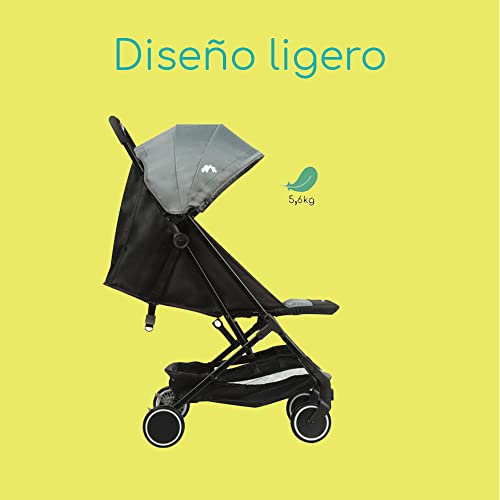 Bebe Confort Soko Silla de paseo ligera y compacta, sólo 5,6 kg, reclinable en posición horizontal para recién nacidos, plegable con una sola mano, para niños de 0 a 15 kg, color, Shadow Block (gris)