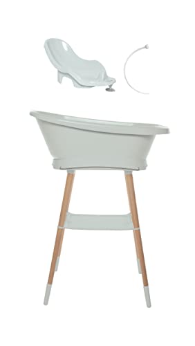 Bebe-jou Set Sense Bañera Led + Soporte Sense + Hamaca de Baño Sky Green + Tubo Desagüe