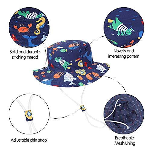 Bebé Niña Niño Sombrero de Sol Verano Algodón Niño Tiburón Ajustable Pescador Gorra Protección de Sol Anti UV para Exteriores/Natación/Playa/Piscina UPF 50+