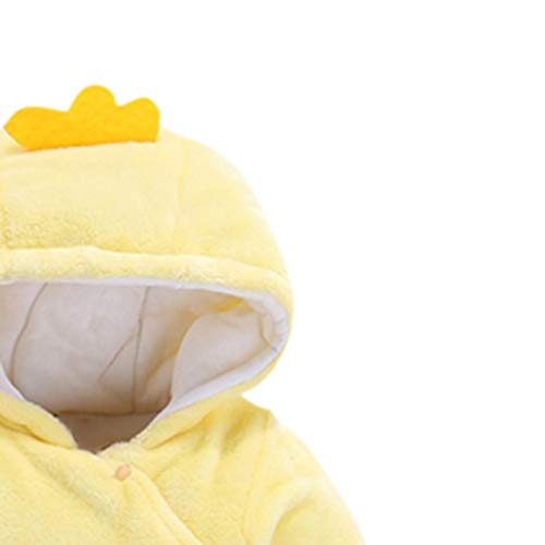 Bebé Niño Mameluco Terciopelo Lindo Mono Amarillo con Capucha y Pollito Forro de Algodón Abrigo Cálido de Invierno Traje Bebé Disfraz Chándal Bebe Pijama Animal Conjunto Niño Boda