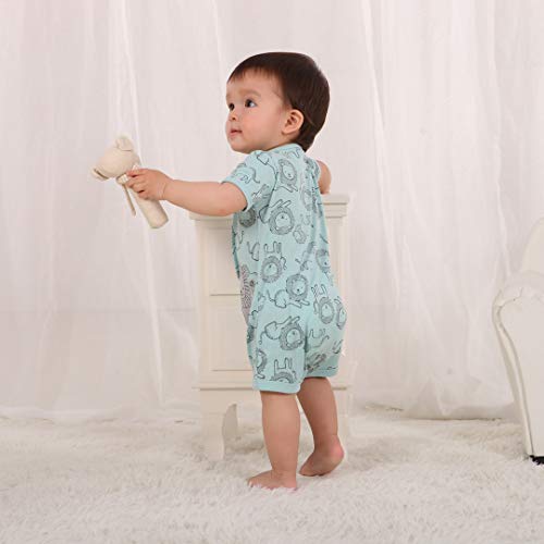 Bebé Pijama Niños Pelele de Algodón Body Manga Corta Verano Jumpsuit 0-3 Meses