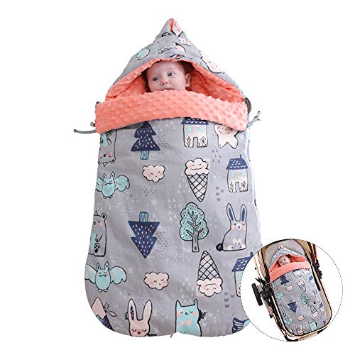 Bebé Saco de Dormir 2.5 Tog, 88 * 46cm Ajustable Invierno Saquito de Dormir con Capucha Desmontable Hombreras Niños Anti-choque Mantas Envolventes con Bidireccional Cremalleras 0-3 Años