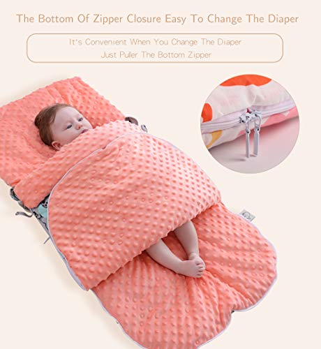 Bebé Saco de Dormir 2.5 Tog, 88 * 46cm Ajustable Invierno Saquito de Dormir con Capucha Desmontable Hombreras Niños Anti-choque Mantas Envolventes con Bidireccional Cremalleras 0-3 Años