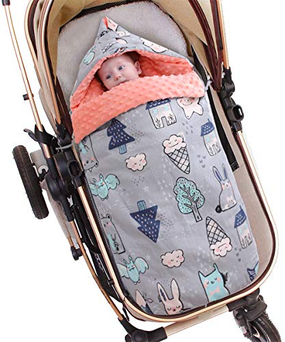 Bebé Saco de Dormir 2.5 Tog, 88 * 46cm Ajustable Invierno Saquito de Dormir con Capucha Desmontable Hombreras Niños Anti-choque Mantas Envolventes con Bidireccional Cremalleras 0-3 Años