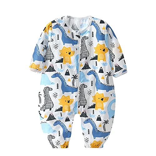 Bebé Saco de Dormir con Pies Pijama 0.5Tog Manga Larga Verano Mono Muselina de Algodón Transpirable Ropa de Dormir Mamelucos Niños Niñas (XL) 3-5 años