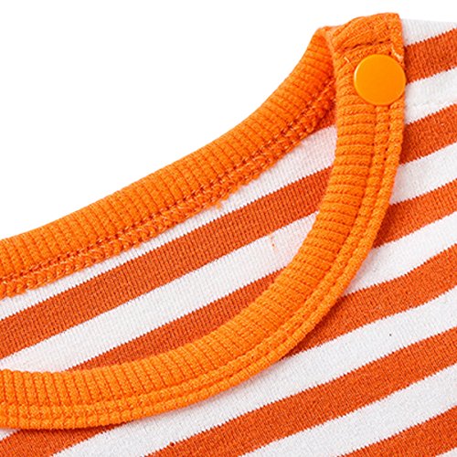 Bebone Bebé Niños Niñas Pijama para bebés de Manga Larga Loungewear Sombrero Ropa para Dormir y Batas (Naranja, 12 Meses)