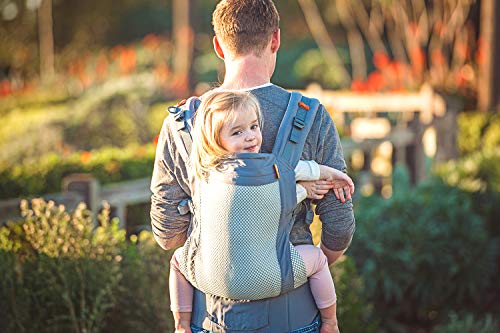 Beco Portabebés para Niños Pequeños - Mochila Portabebés para infantes de 20 a 60 libras diseñada para cargar niños pequeños con asiento extra amplio (Cool Grey Mesh)