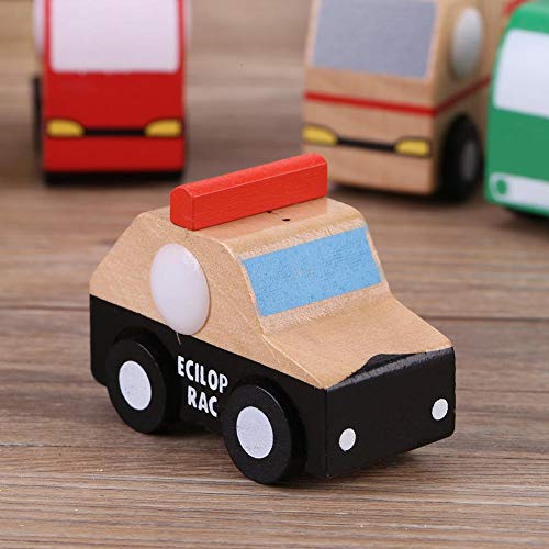 Belissy Coches De Madera Para NiñOs, 12pcs / Conjunto de madera del niño del bebé de dibujos animados de coches de juguete Aprendizaje Temprano Educación Tráfico Juguetes regalo de los niños