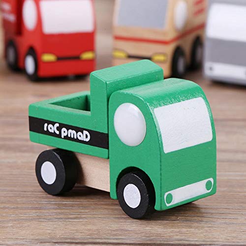 Belissy Coches De Madera Para NiñOs, 12pcs / Conjunto de madera del niño del bebé de dibujos animados de coches de juguete Aprendizaje Temprano Educación Tráfico Juguetes regalo de los niños