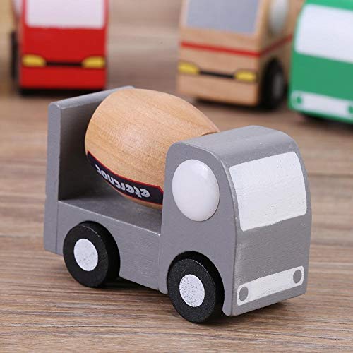 Belissy Coches De Madera Para NiñOs, 12pcs / Conjunto de madera del niño del bebé de dibujos animados de coches de juguete Aprendizaje Temprano Educación Tráfico Juguetes regalo de los niños