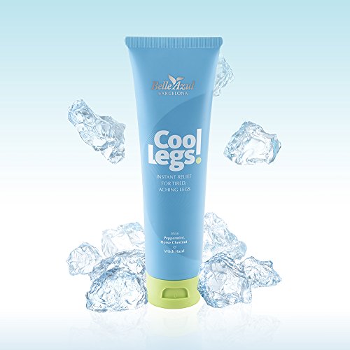 Belle Azul Cool Legs - Gel de Alivio Instantáneo para Piernas Cansadas y Doloridas - Mejora Circulación y Malestar Muscular - Efecto Frío Antiinflamatorio con Bolsa de Gel - Hecho en España / 100ml