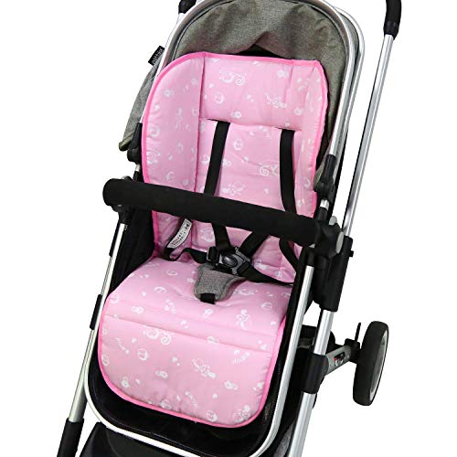 BelleStyle Colchonetas para silla de paseo, Universal Colchoneta Silla Colchoneta Suave Transpirable bebé algodón puro cochecito asiento maletero bebé recién Nacido cojín (Rosa)