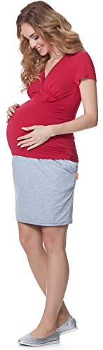 Bellivalini Premamá Camiseta Lactancia Maternidad Mujer BLV50-123 (Frambuesa Rosa, XS)