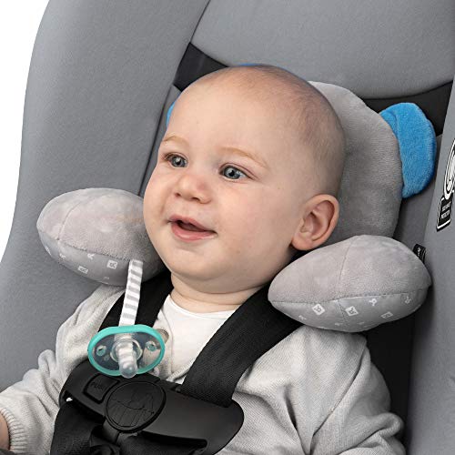 Ben Bat - Reposacabezas Coche Niño - Almohada Cervical Amigos de Viaje - Motivo Elefante - Niños 0 a 1 año - Medidas 1 x 23 x 29 cm - Para Sillas Grupo 0/0+ (0 a 13Kg) - Soporta Cabeza y Cuello