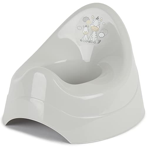 Bieco Orinal para niños con música gris, con diseño de cebra, a partir de 8 meses de WC/Klo; orinal infantil, orinal de aprendizaje, asiento infantil