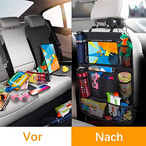 BillyBath Organizador de Asiento de Coche 2 Pack, Organizador Coche Interior Soporte Ipad Camper Furgoneta Accesorios Protector Asiento